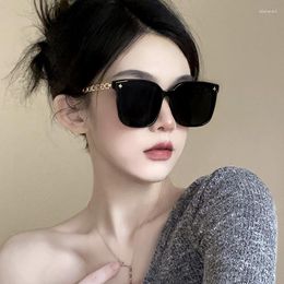 Sunglasses Square For Woman 2023 Vintage Big Frame Black Mirror Sun Glasses Shading Fashion Sexy Female Travel Eyewear Uv400