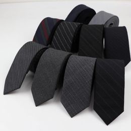 Bow Ties Dark Colour Men's Wool Necktie Skinny Striped Narrow Knitted Tie Casual Plaid England Cravat 6cm Width