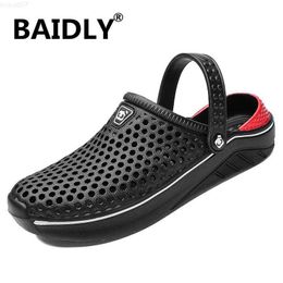 Slippers Men Summer Shoes Sandals Men's Holes Sandals Hollow Breathable Flip Flops Fashion Outdoor Beach Slippers Unisex Garden Sandals L230719