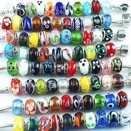 Murano Glass Beads Fit European Charm Large hole Spacer Beads Mix Design for Bracelet Jewellery Making291M