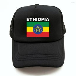 Ball Caps Ethiopia Trucker Cap Summer Men Cool Flag Country Hat Baseball Unisex Outdoor Mesh Net