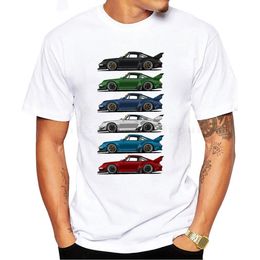 Old Classic 911 Car Print T-Shirt Fashion Hip Hop Men Short Sleeve Funny Cool Boy Casual Top Hipster Man White Tee shirt