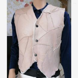 Men's Vests With Fur Sheep Shearling Waistcoat And Women's Whole Leather Sheepskin Vest