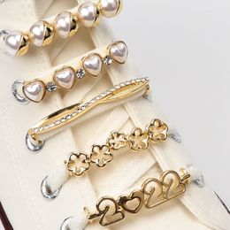 Shoe Parts Accessories Pearl Shoes Charm Shoelaces Decoration Shoelace Buckle Elegant Vintage Luxury Shiny Sneakers 1pc 230718