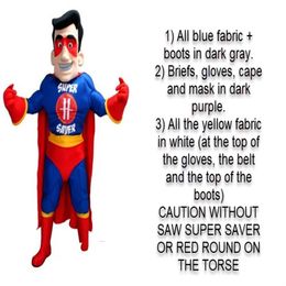 custom superman mascot costume adult size fancy carnival costume 253H