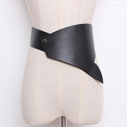 Belts Women's Runway Fashion Solid PU Leather Cummerbunds Female Vintage Dress Corsets Waistband Decoration Wide Belt R1232