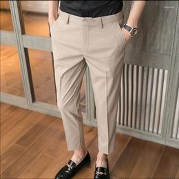 Men's Suits 4Colors Spring Summer Solid Office Trousers Men Clothing 2023 Simple Slim Fit Business Formal Wear Casual Suit Pants Dress 28-36