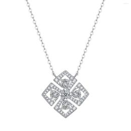 Chains Sparkling 1.2ct Moissanite Pendant 925 Silver Jewelry Certified Original Elegant Women Necklace Valentine's Day Gift Girlfriend