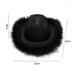 Berets Great Party Hat Long Lasting Cowgirl With Feather Brim Ornament Easy-wearing Attractive For Student