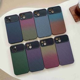 Cell Phone Cases Gradient large window carbon Fibre pattern suitable for Apple 13 phone case iPhone 14 promax protective case 12 J230719