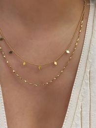 Chains European And American Fashion Multi-layer Glitter Sweet Simple Versatile Women's Titanium Steel Necklace
