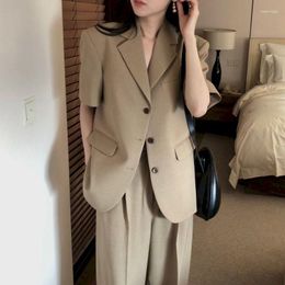 Women's Two Piece Pants Insozkdg Spring Fall Blazer Sets Women Casual Blazers Jacket Set Korean Fashion Office Wear Outfit Female LOOSE