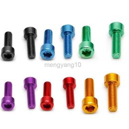 Water Bottles Cages 2Pcs Bike Water Bottle Cage Bolts M5*15MM Aluminium Alloy Hex Tapping Screws HKD230719