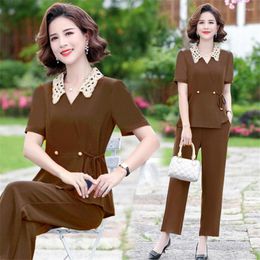 Women's Two Piece Pants 2023 Women Sets Fashion Blouse Tops And Pant Outfits Woman Casual Clothes Fahsion Female 2 Pce Suits