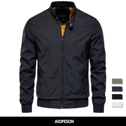 Men's Jackets AIOPESON Solid Colour Baseball Jacket Men Casual Stand Collar Bomber Mens Autumn High Quality Slim Fit for 230719