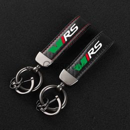 Car key Carbon Fibre leather key chain Car custom key ring Modelling accessories L231023