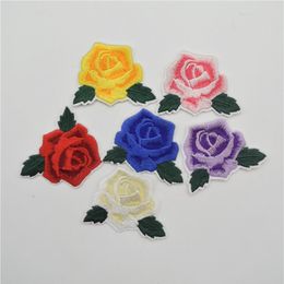 60pcs lot New Embroidered Flower Rose Applique Iron on Sew on Patch Set for Clothing DIY2506