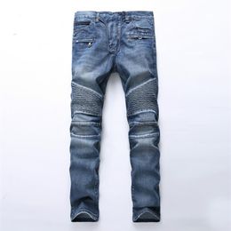 designer brand men's Jeans manual paste crystal golden wings black robin jeans mens fashion crime zipper pants2067