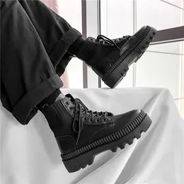 Boots Leather Sock Men's Ankle Men Shoes For Mens Sneakers Autumn Winter Vintage Classic Male Casual Motorcycle Footwear