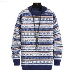 Men's Sweaters New Knitted Sweater Men's Long Sleeve Round Neck Casual Mink Sweater Men's Warm Fashion Sweater Tops L230719