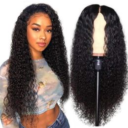 10A Brazilian Deep Straight Human Hair Wigs Kinky Curly 4 4 Lace Front Wig Body Wave For Black Women290S