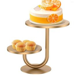 Festive Supplies 2 Tier Cake Stand Round Mental Cupcake Holder Multi-purpose Decorative Tiered Tray Premium Dessert Display Plate