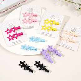 Cute Candy Colour Star Hair Clips Handmade DIY Hairpins Girls Kid Simple Barrette Hair Accessories