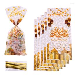 Gift Wrap Gold Print Bouquet Pocket Opp Flat Festive Food Bundle Small Plastic Bag Packaging