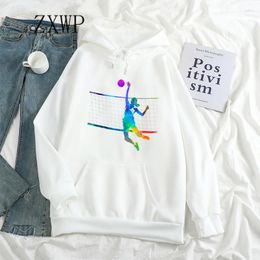 Women's Hoodies Volleyball Hoodie Women Printed Funny Aesthetic Sweatshirt Winter Harajuku Tops Oversized Femlae Casual Clothes Sudadera