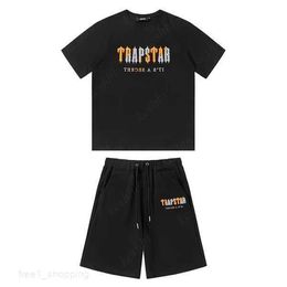 Trapstar Mens t Shirt Pants 2 Piece Sets Designer Rainbow Towel Embroidery Decoding Tshirts Men's Black White Round Neck T-shirt 3 H0R4