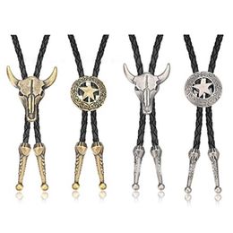 Bolo Ties Bolo Tie Vintage Sweater Chain Lucky Knot Collar Necklaces Long Neckties Pendant HKD230719