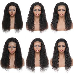 Straight Human Hair 4X4 Lace Closure Wigs for Women Whole Brazilian Kinky Curly Body Water Deep Wave 180% Density 13X4 Frontal273C