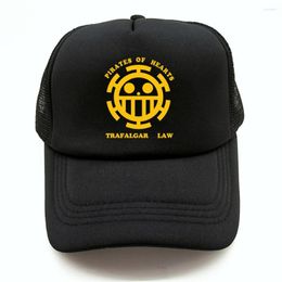 Ball Caps One Piece Trafalgar Law Trucker Cap Men Japan Anime Hat Baseball Cool Summer Unisex Mesh Net MZ-423