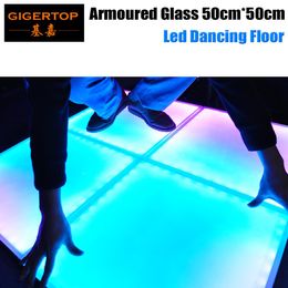 Discount 50cmx50cm armoured glass led dancing floor Frosted Toughened glass IP65 Indoor Outdoor RGB Leds DMX Auto Sound ex-w252N