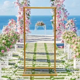 Wedding Arch Metal Backdrop Stand Flower Stand For Wedding, Birthday Party, Garden Decoration Gold