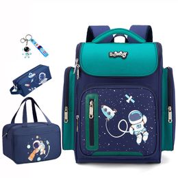 School Bags Boys Orthopaedic School Bags Child Astronaut Printing Backpacks Primary Student Girls Children's Schoolbag Waterproof Kid 230718