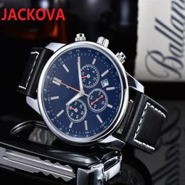 High quality mens watches quartz movement pilot all dial work wristwatch leather strap waterproof Military Waterproof Watch Relogi259i