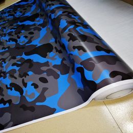 Arctic Blue Snow Camo Car Wrap Vinyl With Air Release Gloss Matt Camouflage covering Truck boat graphics self adhesive 1 52X30M 349n