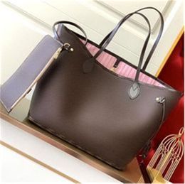 Evening bags never womens full bag MM GM Shopping bag monograms handbags shoulder purses lady totes Coin Purse 2pcs set M40156