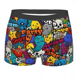Underpants Men's Dream Graffiti Art Underwear Skull Novelty Boxer Briefs Shorts Panties Male Breathable Plus Size
