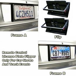 2x Car US Standard Hidden Electric Retractable front rear Flip Licence Plate Frame HOLDER Remote Control278L