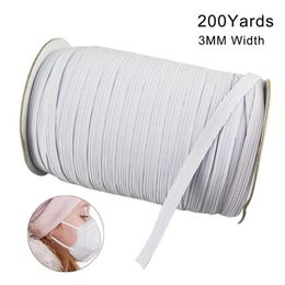 In Stock 200 Yards Length 0 12Inch Width Braided Elastic Band Cord Knit Band for Sewing DIY Mask Bedspread Elastic2162