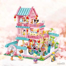 Blocks Sluban Creative House Villa Architecture Cottage Model Building Blocks City DIY Friends For Girls Sets Bricks Toys R230720