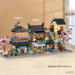 Blocks MINI Style Creative Ramen Restaurant Building Block Street View Fruit Stall Architecture Bricks Toys Gifts R230720