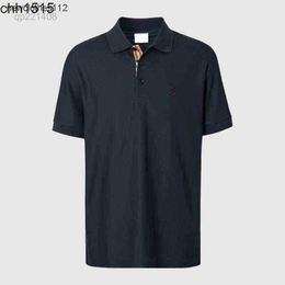 Men's T-Shirts burbrerys European station Bajia casual polo shirt mens classic solid Colour TB letter embroidery summer B short sleeve tshirt men1