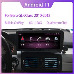 10 25 Qualcomm Android 11 6G RAM 128G ROM Car Radio GPS Navigation Bluetooth WiFi Head Unit Screen For Mercedes GLK Class X2266S