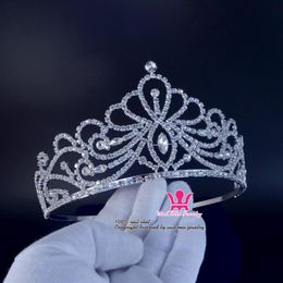 Bridal Tiara Crystal Rhinestone Crowns Wedding Hair Accessories Princess Beauty Pageant Queen Cross Crown For Show Or Party 02238M302d