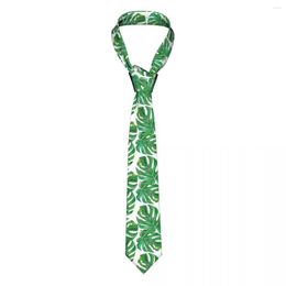 Bow Ties Casual Arrowhead Skinny Green Monstera Leaves Necktie Slim Tie For Men Man Accessories Simplicity Party Formal