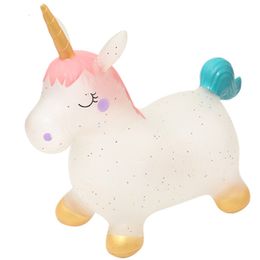 Balloon Cute Unicorn Inflatable Ride on Animal Toys Jumping Horse Bouncy Sports Games for Kids Baby 55 28 55cm Children s Day Gift 230719