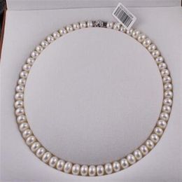 necklace Natural Freshwater Pearl Necklace 42cm Genuine Pearl Choker Classic Knotted Pearl Necklace Mother Wife Gift286K